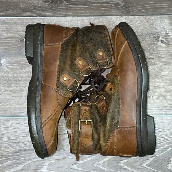 Ugg Cecile Brown Leather Lace Women’s Sz 8 Warm Shearling Waterproof Duck Boots - Picture 8 of 12